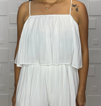 Strappy Short Pleated Romper