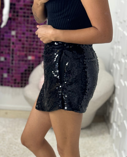 Shiny Black Skirt