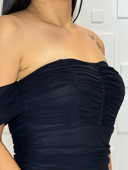 Ruched Off Shoulder Dress