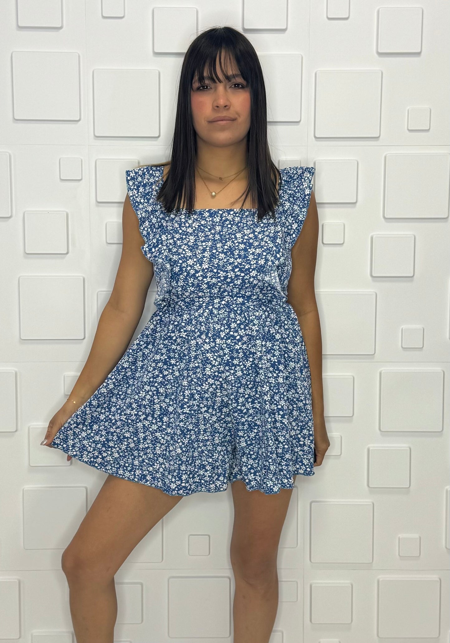 Blue Flowers Romper