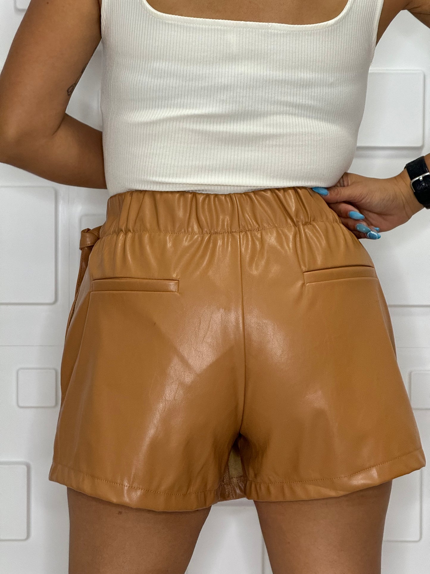 Leather skort