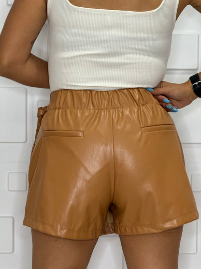 Leather skort